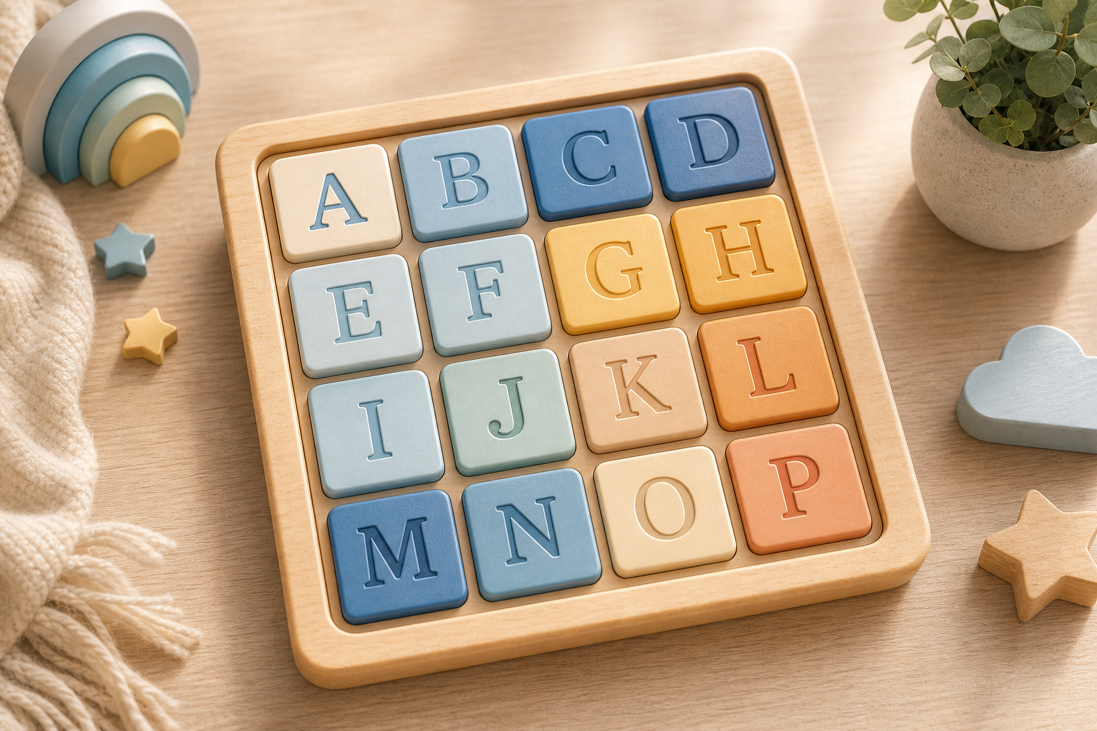 2048 Alphabet preview board with letter tiles